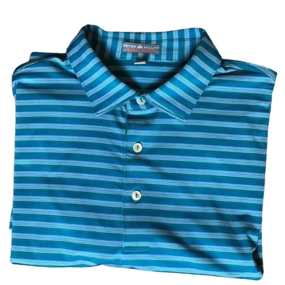 Peter Millar Summer Comfort Hales Performance golf polo shirt Kemper Lakes Large